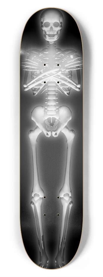 Glowing Skeleton: 7-3/4 Skateboard Deck 7-3/4 Skateboard Deck