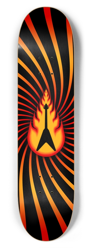 Guitar on Fire: 7-3/4 Skateboard Deck 7-3/4 Skateboard Deck