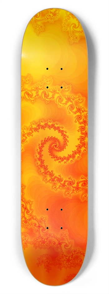 Fire Fractal Spiral: 7-3/4 Skateboard Deck 7-3/4 Skateboard Deck