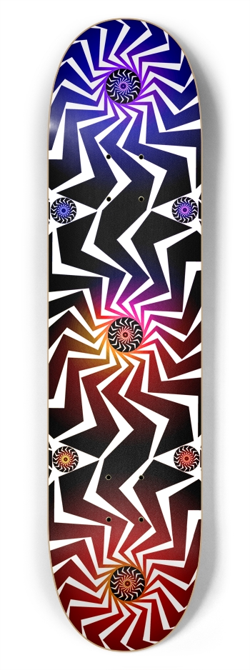 Abstract / Psychedelic Radial Pattern: 7-3/4 Deck 7-3/4 Skateboard Deck