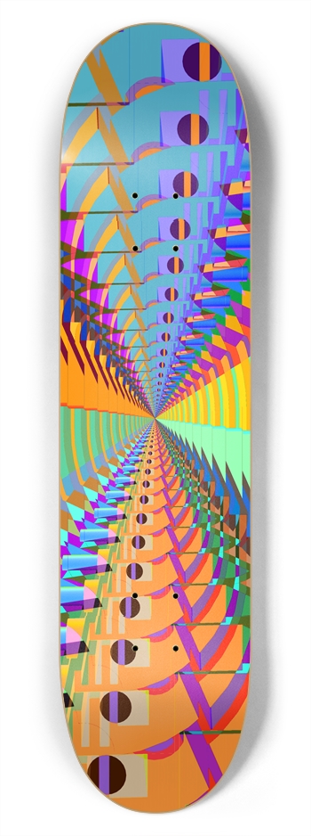 Abstract / Psychedelic Radial Pattern: 7-3/4 Deck 7-3/4 Skateboard Deck