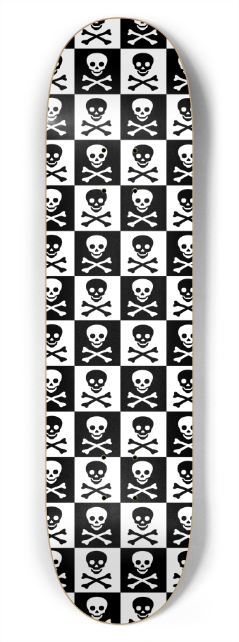 Skull Checkerboard 7-3/4 Skateboard  Deck  7-3/4 Skateboard Deck