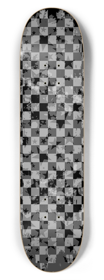 Grunge Star Checkers 7-3/4 Skateboard Deck 7-3/4 Skateboard Deck