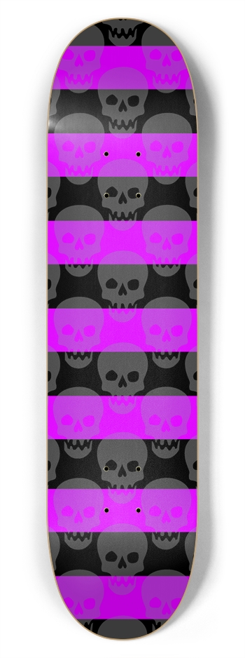 Pink Deathrock Stripes 7-3/4 Skateboard Deck 7-3/4 Skateboard Deck