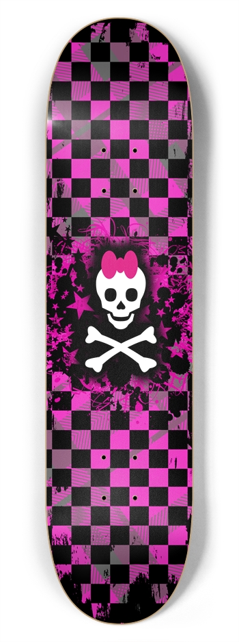 Skull Princess 7-3/4 Skateboard  Deck  7-3/4 Skateboard Deck