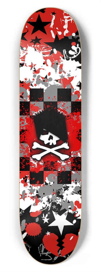 Emo Skull 7-3/4 Skateboard Deck 7-3/4 Skateboard Deck