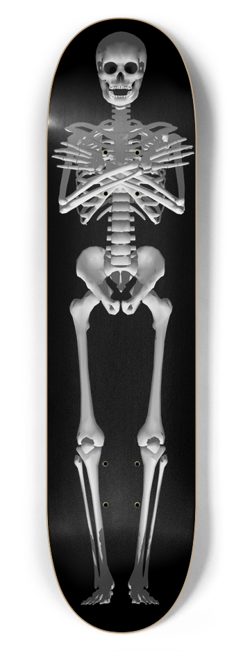 Full Length Skeleton w Transparent Background 7-3/4 Skateboard Deck