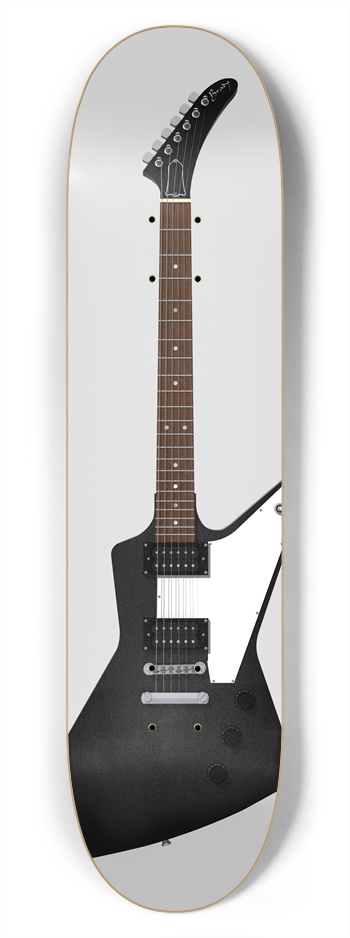 Black Guitar: 7-3/4 Skateboard Deck 7-3/4 Skateboard Deck