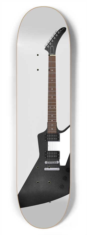 Black Guitar: 7-3/4 Skateboard  Deck  7-3/4 Skateboard Deck