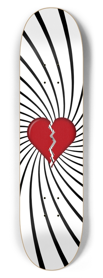 Broken Heart & Spiral Graphics: 7-3/4 Skateboard   7-3/4 Skateboard Deck