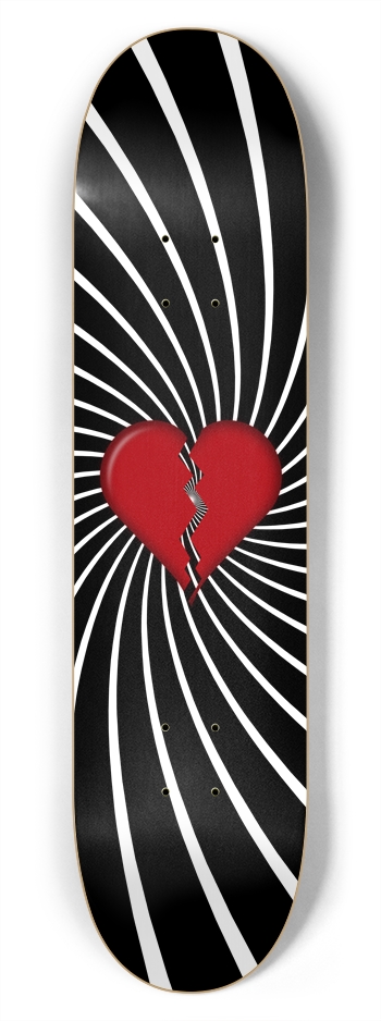 Broken Heart & Spiral Graphics: 7-3/4 Skateboard   7-3/4 Skateboard Deck