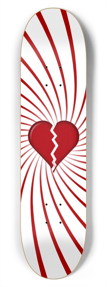 Broken Heart & Spiral Graphics: 7-3/4 Skateboard   7-3/4 Skateboard Deck
