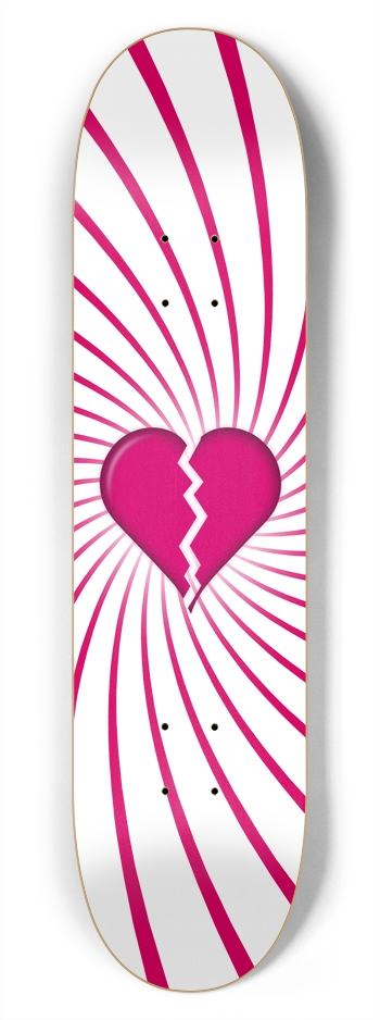 Broken Heart & Spiral Graphics: 7-3/4 Skateboard   7-3/4 Skateboard Deck