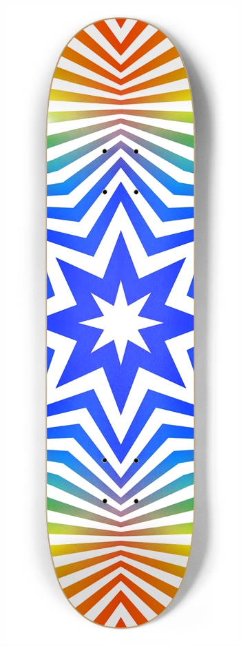 Abstract / Psychedelic Radial Pattern: 7-3/4 Deck 7-3/4 Skateboard Deck