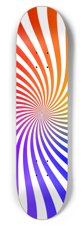 Abstract / Psychedelic Spiral Design: 7-3/4 Deck  7-3/4 Skateboard Deck