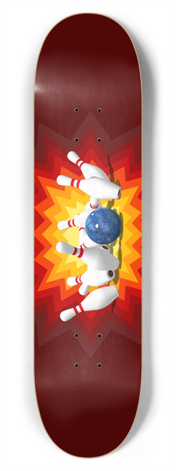 Bowling Pins Explosion: 7-3/4 Deck 7-3/4 Skateboard Deck