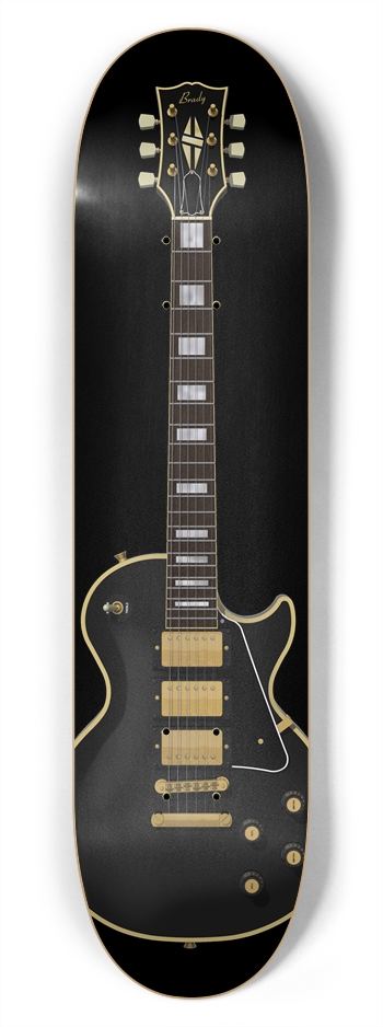 Black Guitar: 7-3/4 Skateboard  Deck  7-3/4 Skateboard Deck