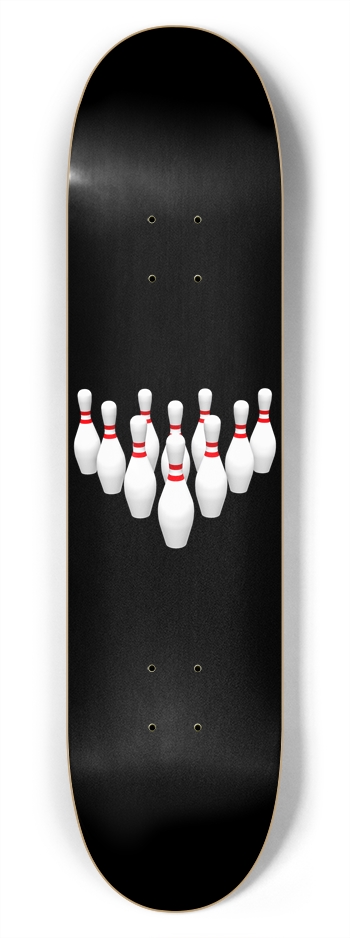 Bowling Pins: 7-3/4 Deck 7-3/4 Skateboard Deck