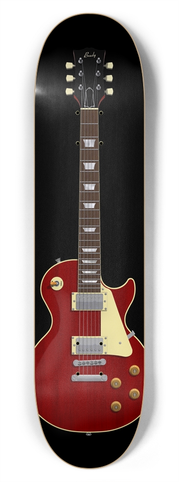 Red Guitar: 7-3/4 Skateboard  Deck  7-3/4 Skateboard Deck