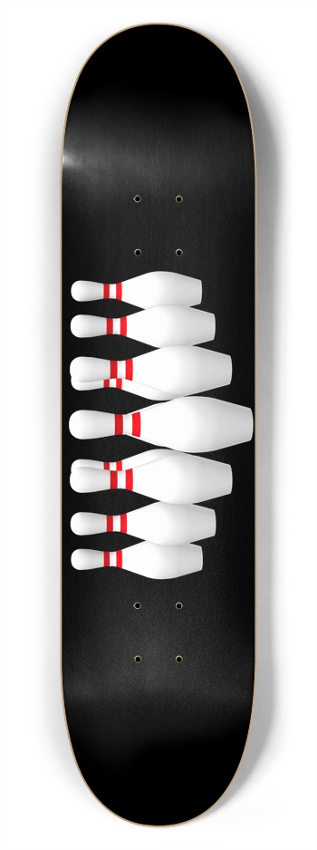 Bowling Pins: 7-3/4 Deck 7-3/4 Skateboard Deck