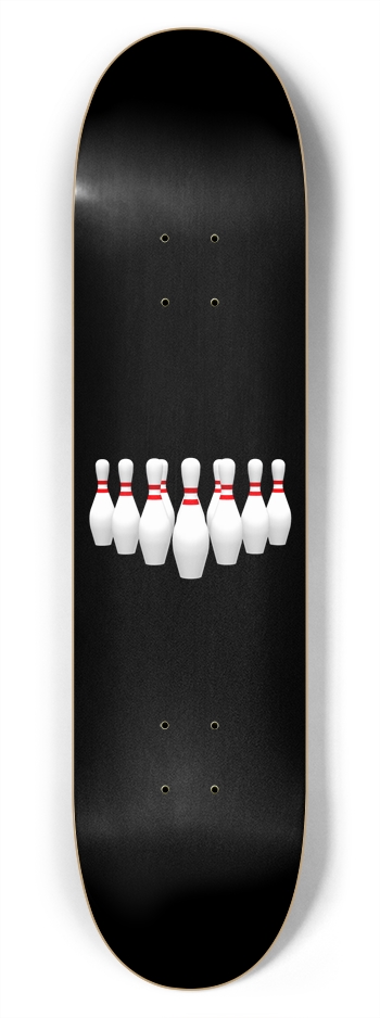Bowling Pins: 7-3/4 Deck 7-3/4 Skateboard Deck