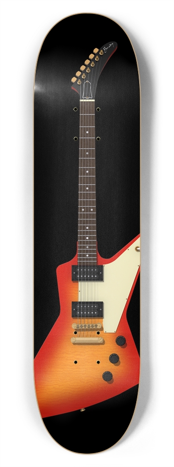 Sunburst Guitar: 7-3/4 Skateboard  Deck  7-3/4 Skateboard Deck