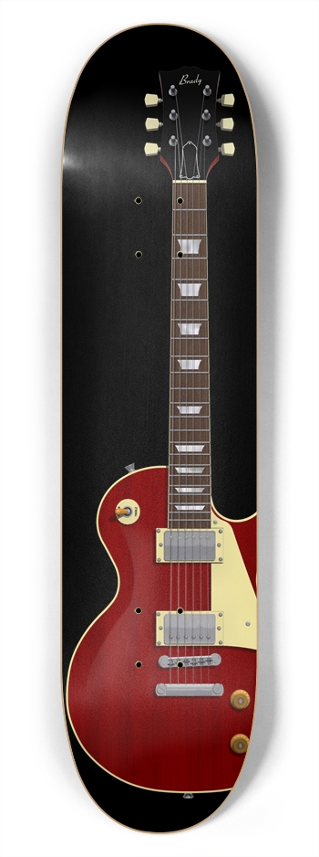 Red Guitar: 7-3/4 Skateboard Deck 7-3/4 Skateboard Deck