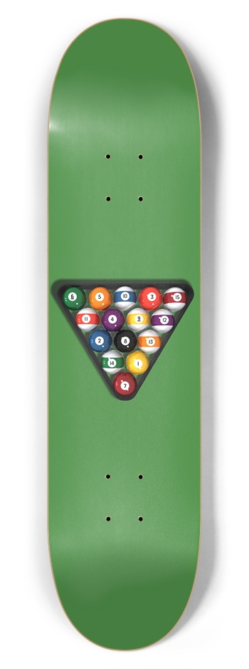 Pool Balls Racked: 7-3/4 Deck  7-3/4 Skateboard Deck