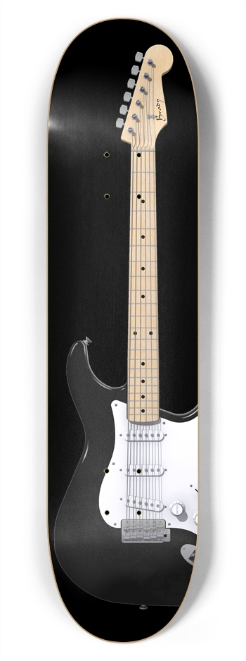 Black Guitar: 7-3/4 Skateboard Deck 7-3/4 Skateboard Deck