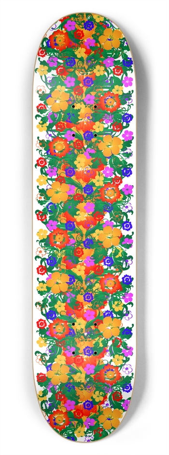 Flower Pattern: Vector Art: 7-3/4 Deck 7-3/4 Skateboard Deck
