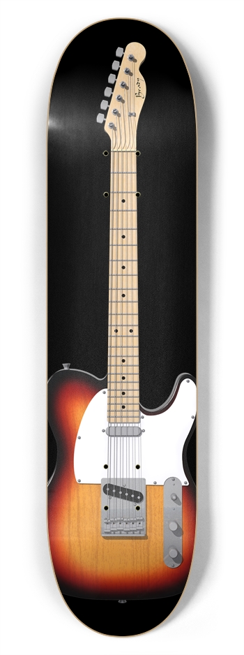 Sunburst Guitar: 7-3/4 Skateboard  Deck  7-3/4 Skateboard Deck