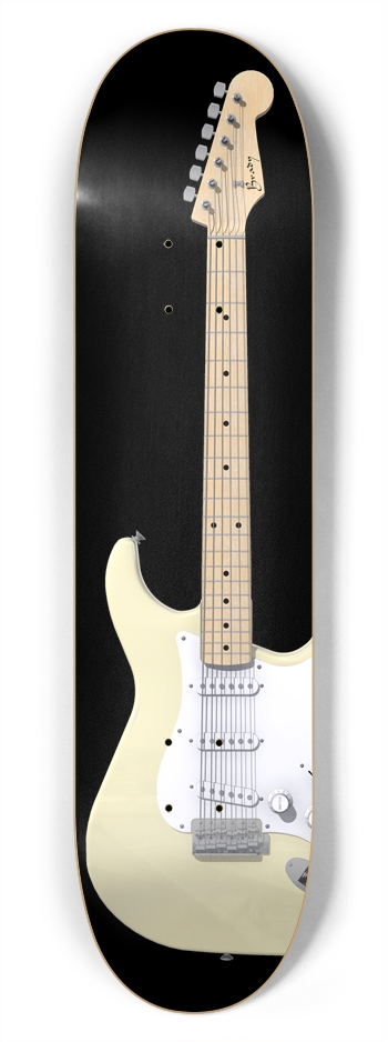 White Guitar: 7-3/4 Deck 7-3/4 Skateboard Deck