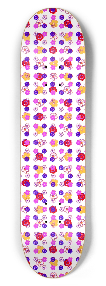 Flower Pattern: Vector Art: 7-3/4 Deck  7-3/4 Skateboard Deck