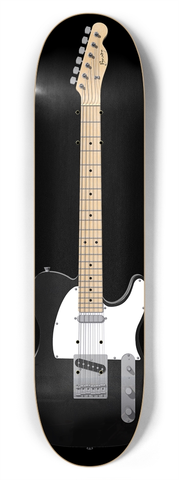 Black Guitar: 7-3/4 Skateboard Deck 7-3/4 Skateboard Deck