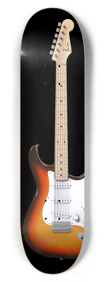 Sunburst Guitar: 7-3/4 Skateboard Deck 7-3/4 Skateboard Deck