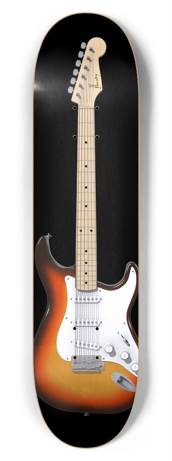 Sunburst Guitar: 7-3/4 Skateboard Deck 7-3/4 Skateboard Deck