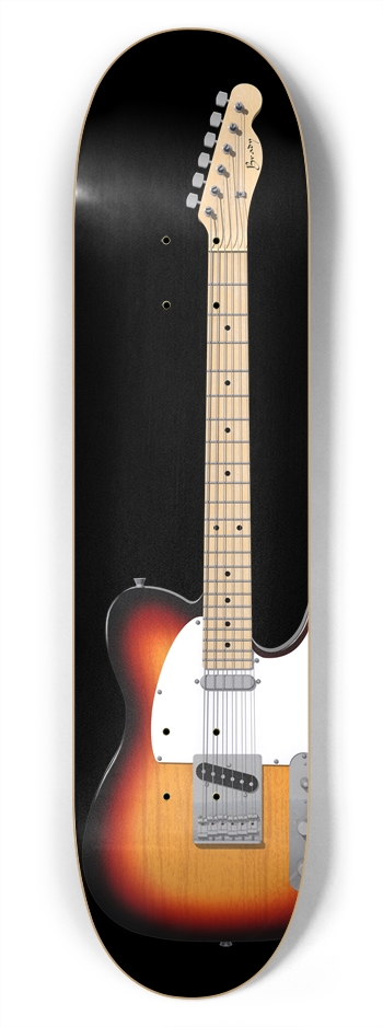 Sunburst Guitar: 7-3/4 Skateboard Deck 7-3/4 Skateboard Deck
