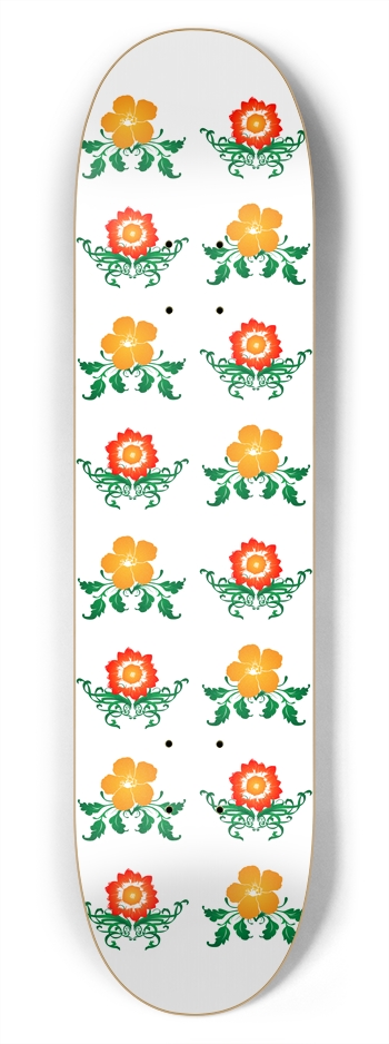 Flower Pattern: Vector Art: 7-3/4 Deck 7-3/4 Skateboard Deck