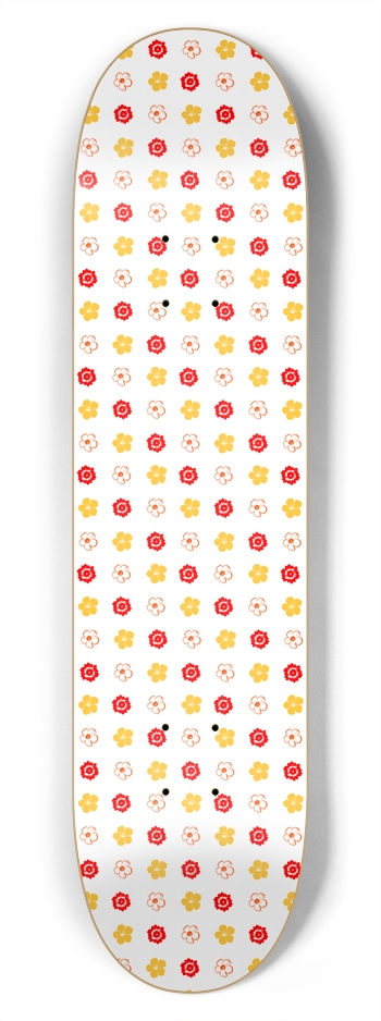 Flower Pattern: Vector Art: 7-3/4 Deck  7-3/4 Skateboard Deck