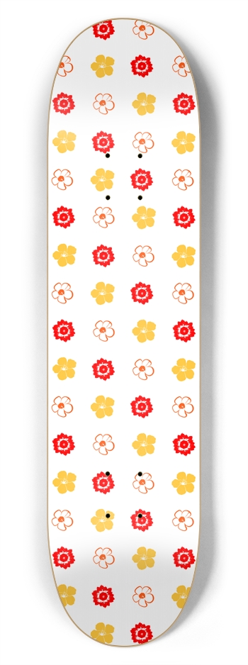 Flower Pattern: Vector Art: 7-3/4 Deck 7-3/4 Skateboard Deck