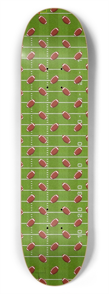 Football Pattern with Field: 7-3/4 Deck  7-3/4 Skateboard Deck