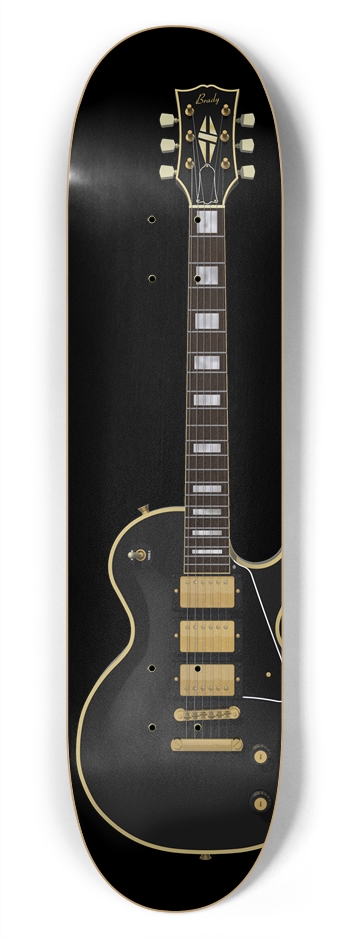 Black Guitar: 7-3/4 Skateboard  Deck  7-3/4 Skateboard Deck
