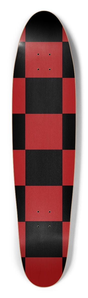 Black And Red Checkered Longboard Deck Longboard Shape