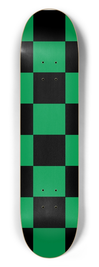 Black And Green Checkered 7 1/2" Deck 7-1/2 Skateboard Deck