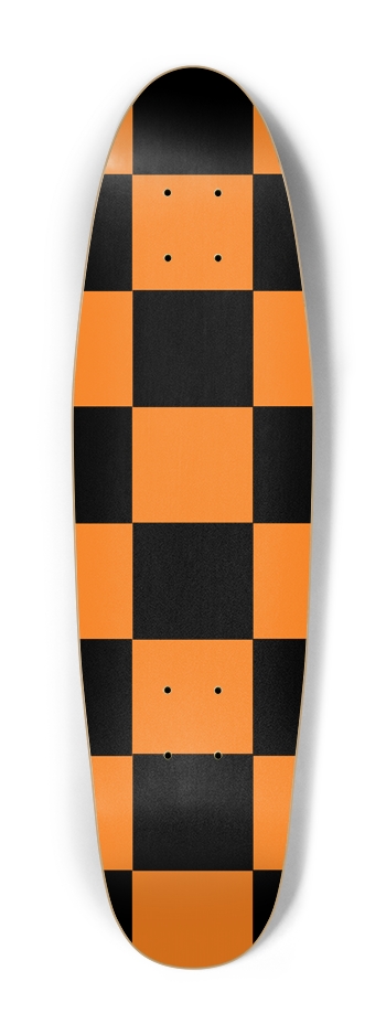 Orange And Black Checkered Cruiser Deck Cruiser Shape