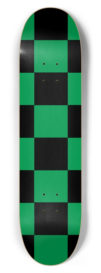Black And Green Checkered 7 3/4" Deck 7-3/4 Skateboard Deck