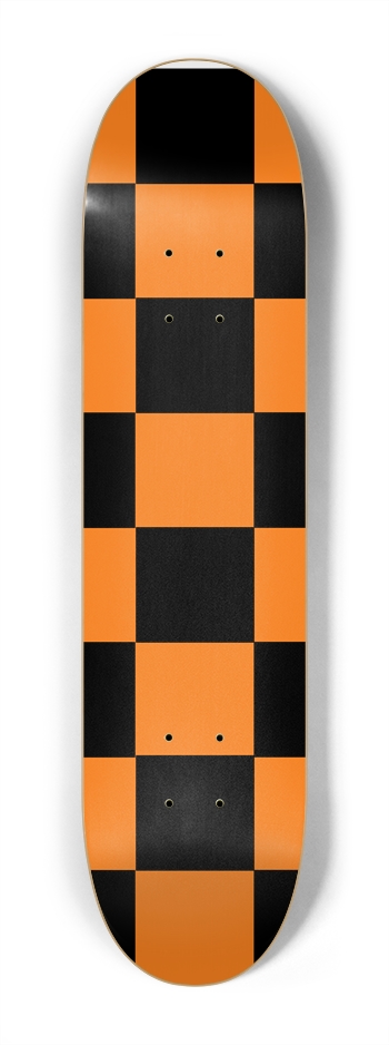 Orange And Black Checkered 7 1/4" Deck 7-1/4 Mini/Kid Skateboard