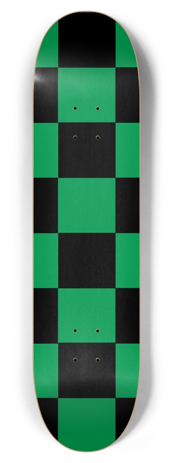 Black And Green Checkered 7 7/8" Deck 7-7/8 Skateboard Deck
