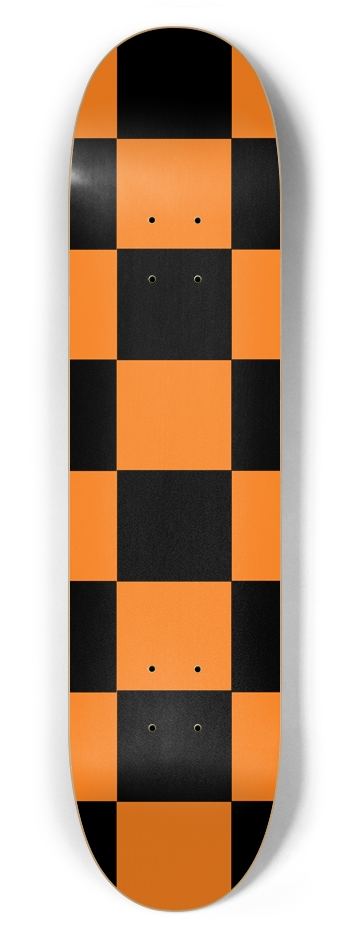Black And Orange Checkered 7 5/8" Deck 7-5/8 Skateboard Deck