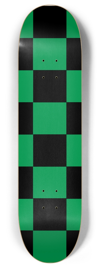 Black And Green Checkered 8" Deck 8 Inch Skateboard Deck